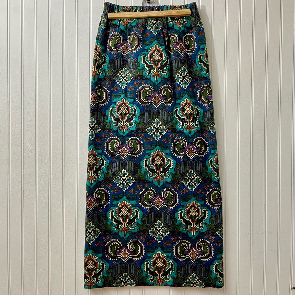 Vintage 60s 70s tapestry maxi skirt size M homemade whimsical whimsigoth whimsy
